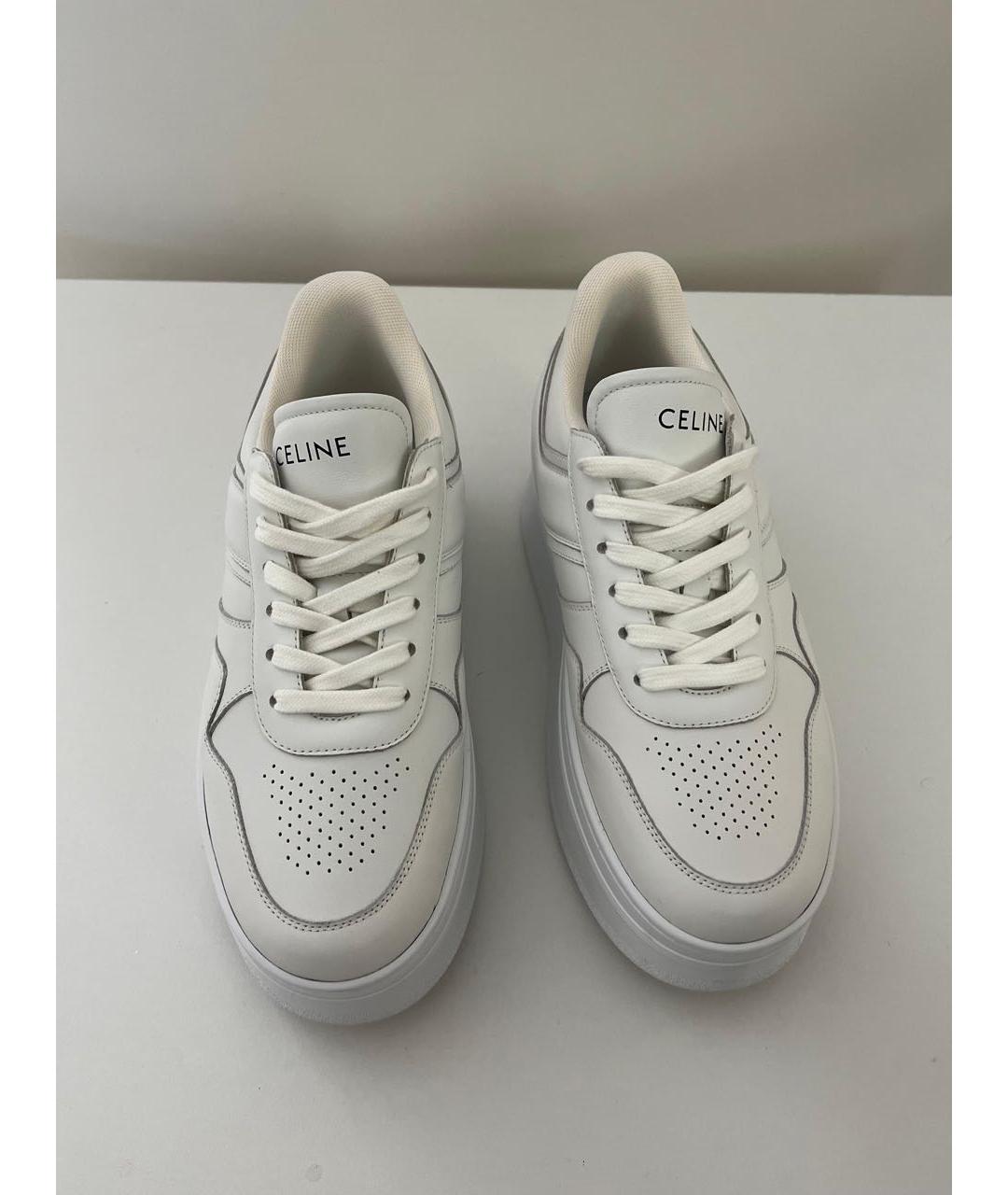 CELINE Белые кожаные кроссовки, фото 2