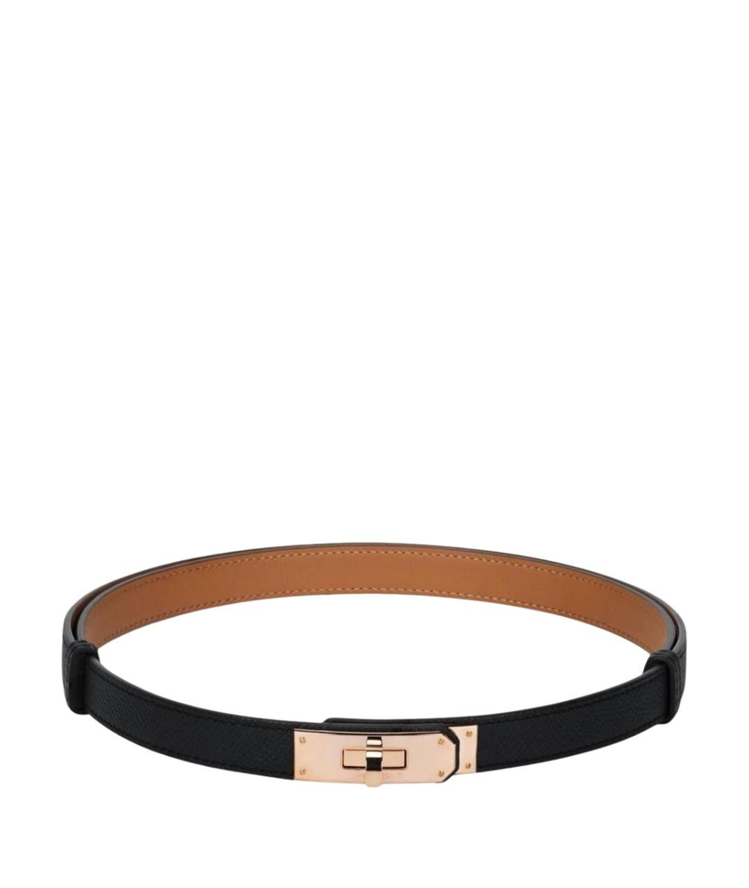 HERMES Черный кожаный ремень, фото 1