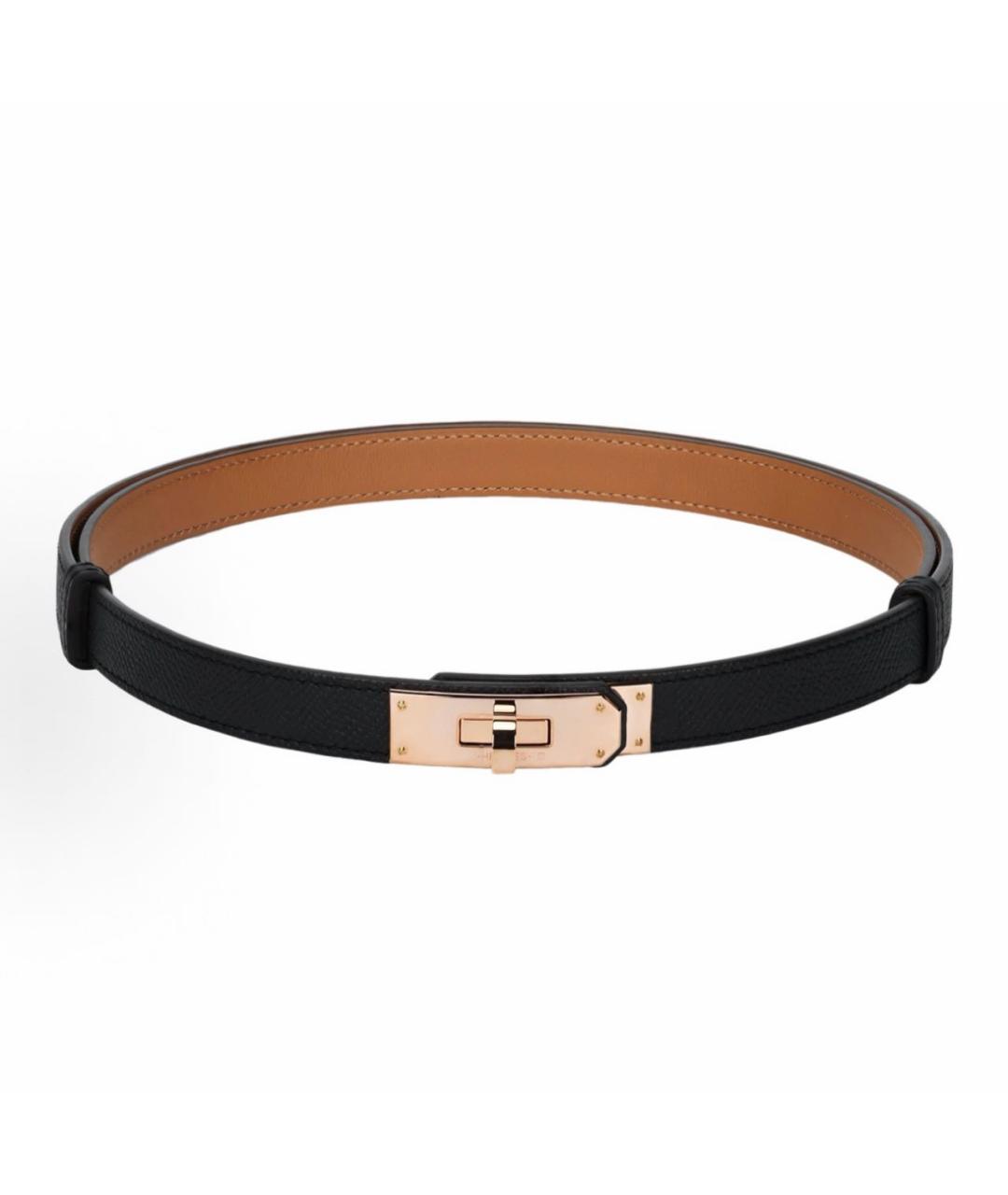 HERMES Черный кожаный ремень, фото 5