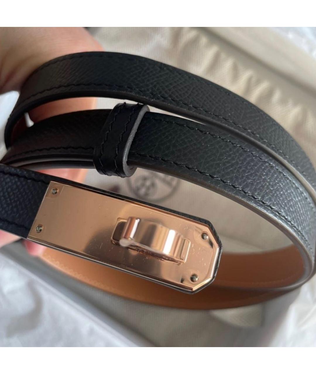 HERMES Черный кожаный ремень, фото 4
