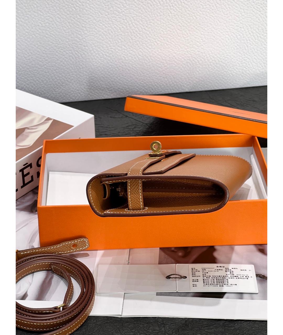 HERMES Коричневая кожаная сумка через плечо, фото 2