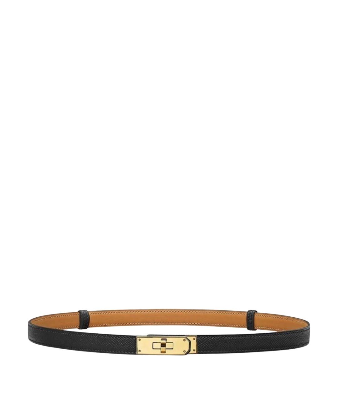 HERMES Черный кожаный ремень, фото 1