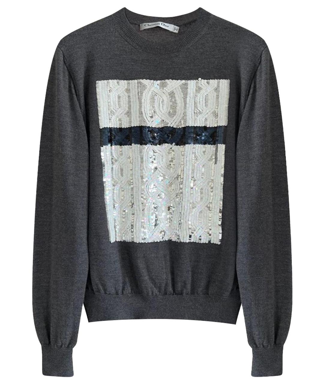CHRISTIAN DIOR Серый хлопковый джемпер / свитер, фото 1