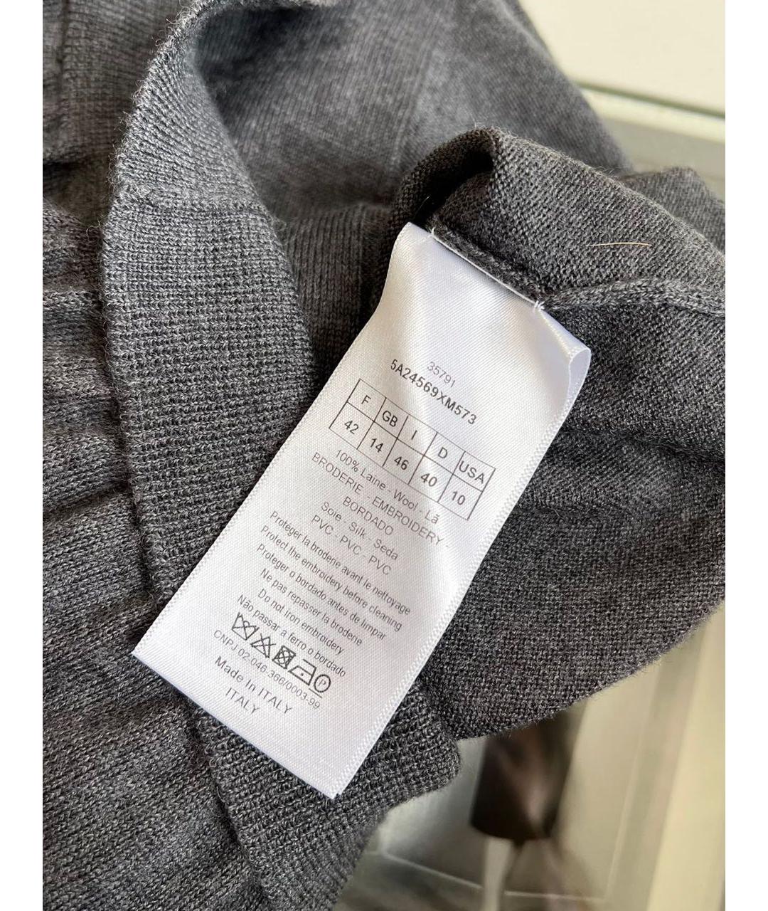 CHRISTIAN DIOR Серый хлопковый джемпер / свитер, фото 5