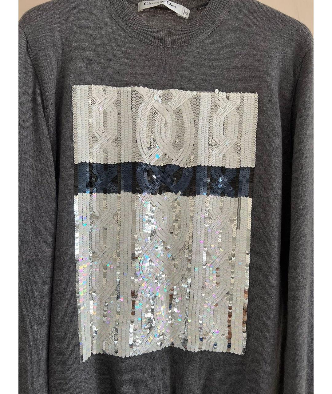 CHRISTIAN DIOR Серый хлопковый джемпер / свитер, фото 4