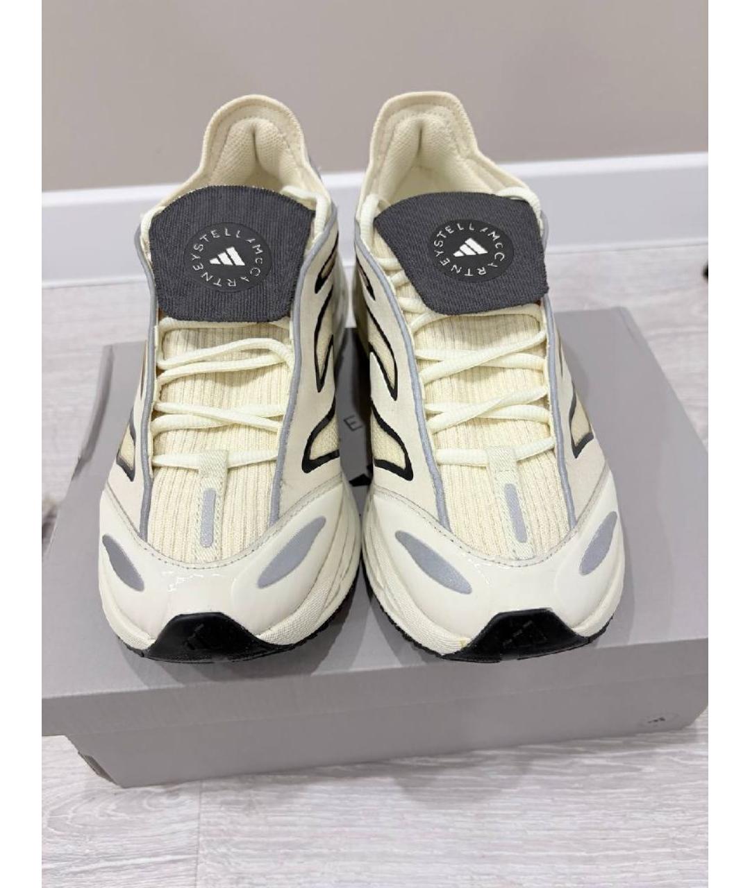 ADIDAS BY STELLA MCCARTNEY Бежевые текстильные кроссовки, фото 4