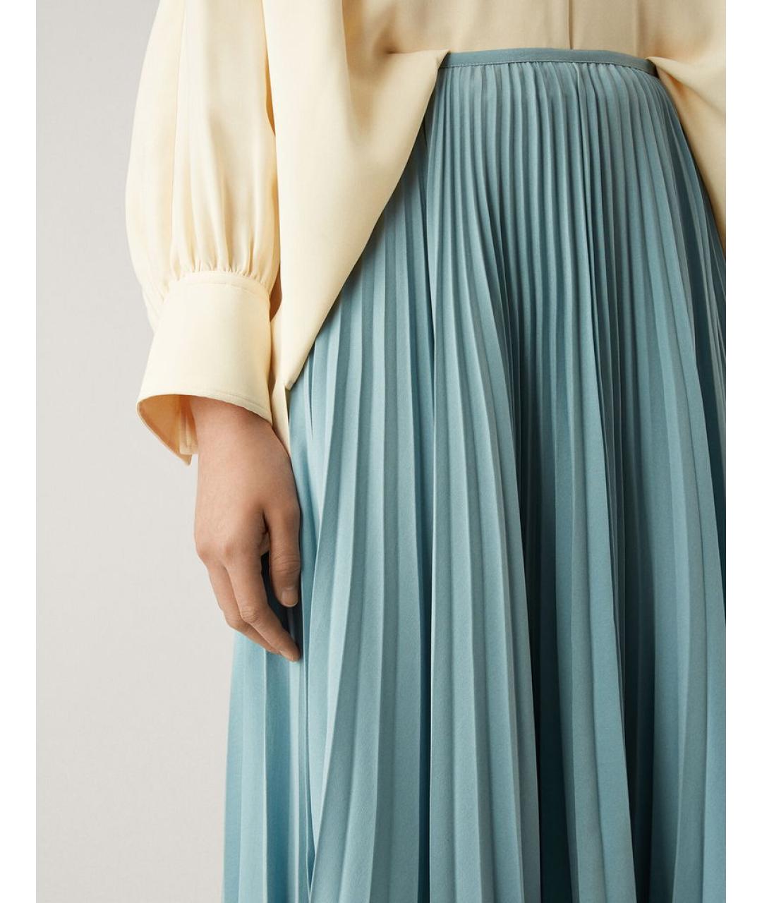 JOSEPH Голубая полиэстеровая юбка миди, фото 5