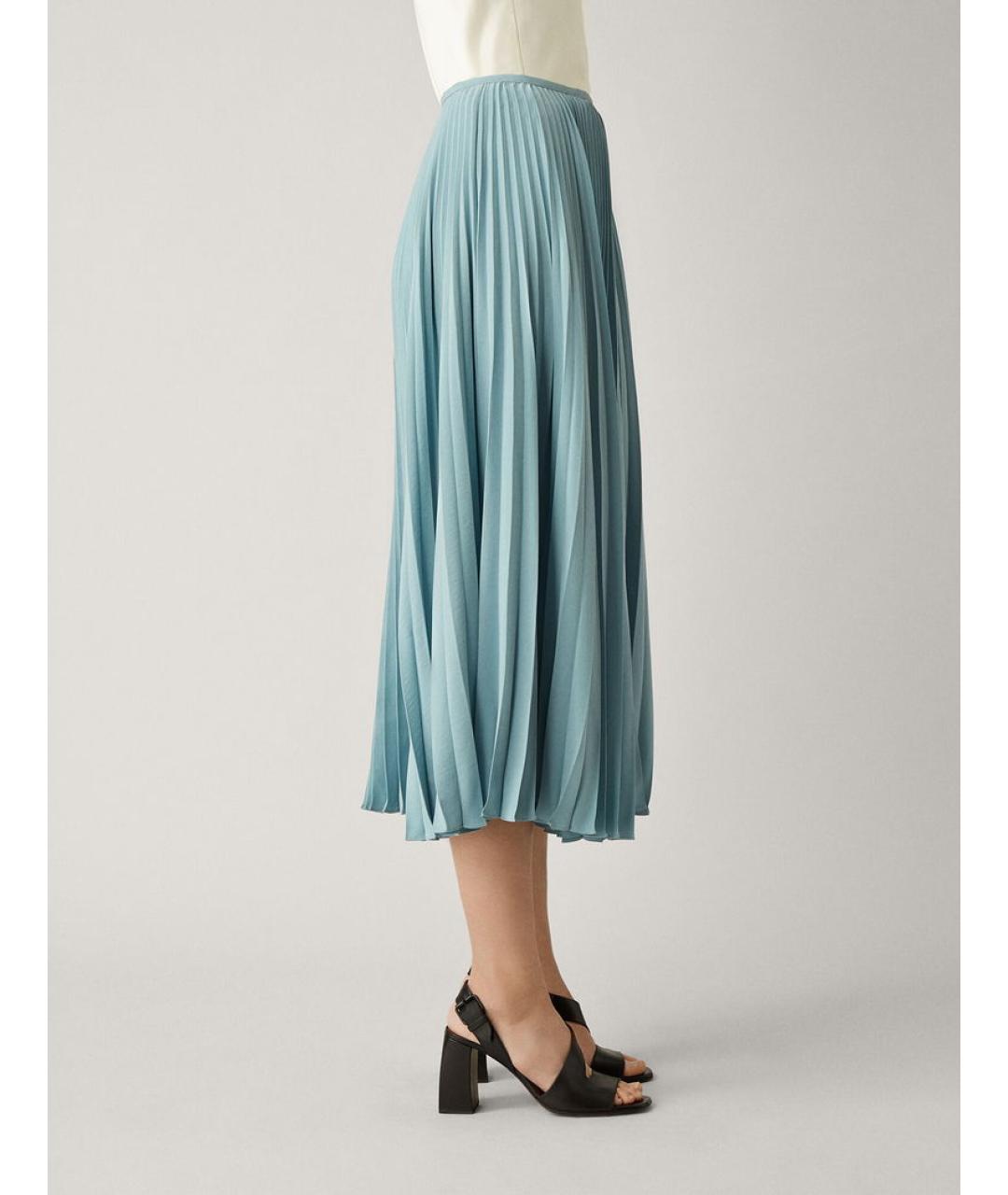 JOSEPH Голубая полиэстеровая юбка миди, фото 4