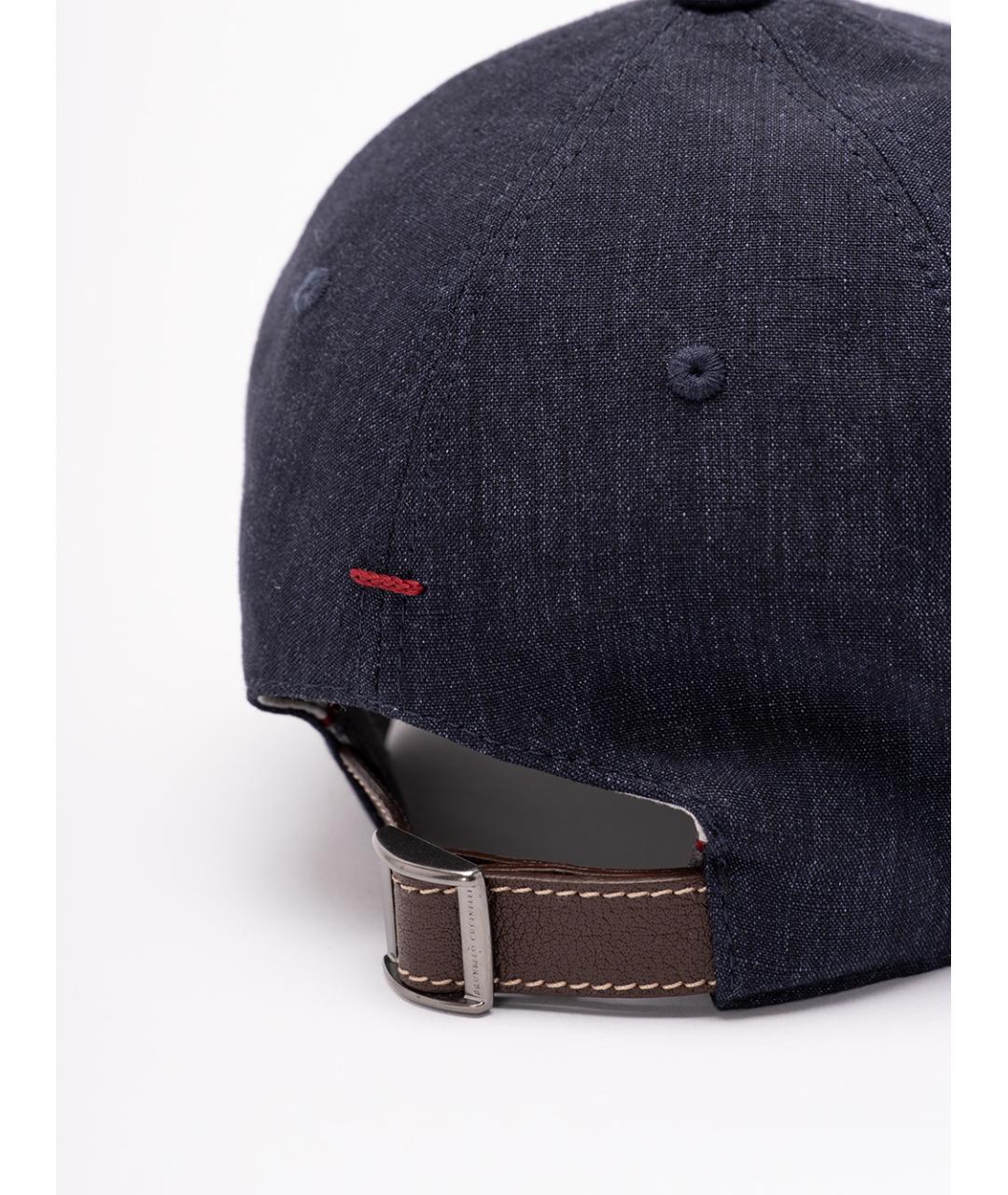 BRUNELLO CUCINELLI Синяя льняная кепка/бейсболка, фото 3
