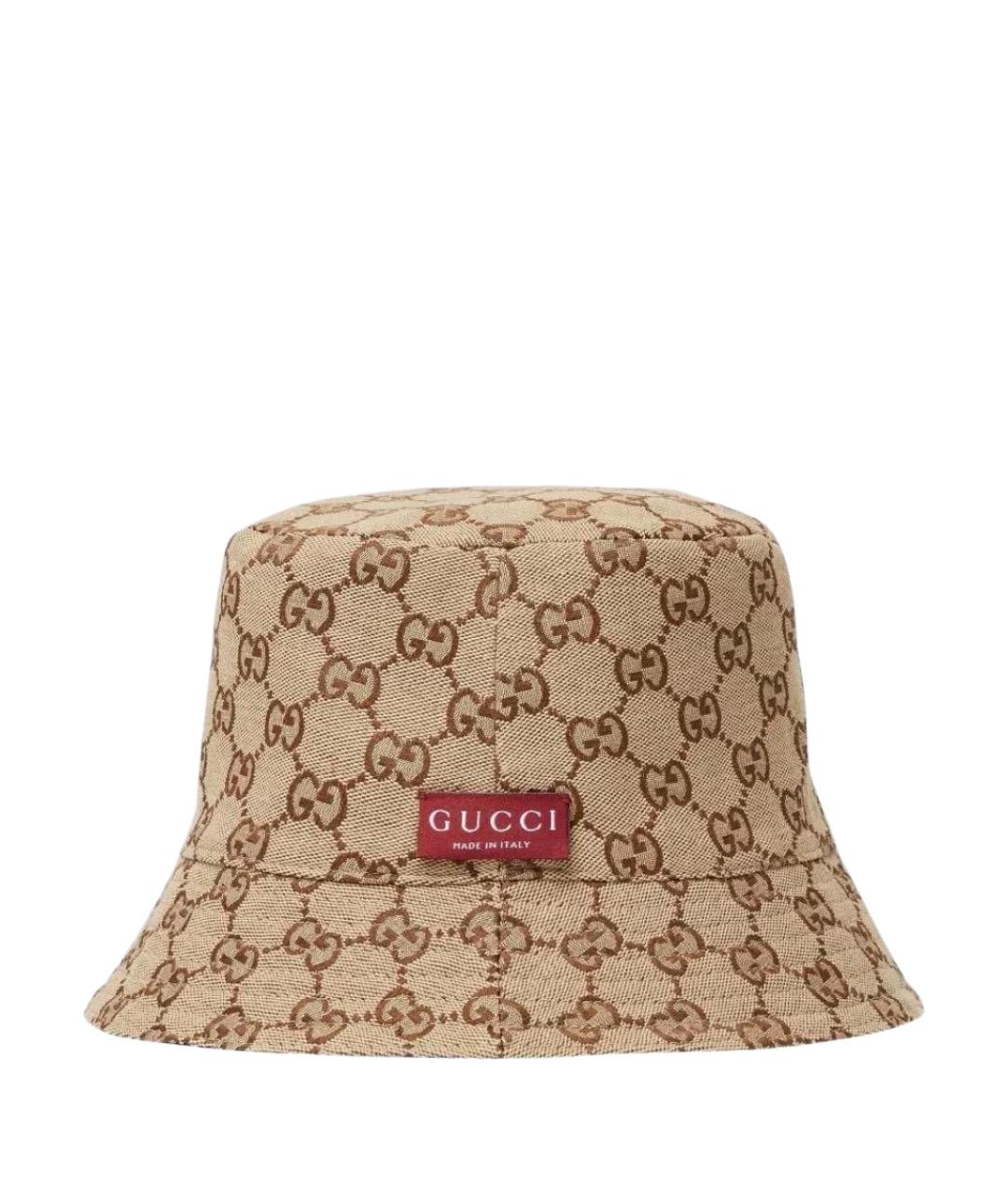 GUCCI Коричневая хлопковая панама, фото 1