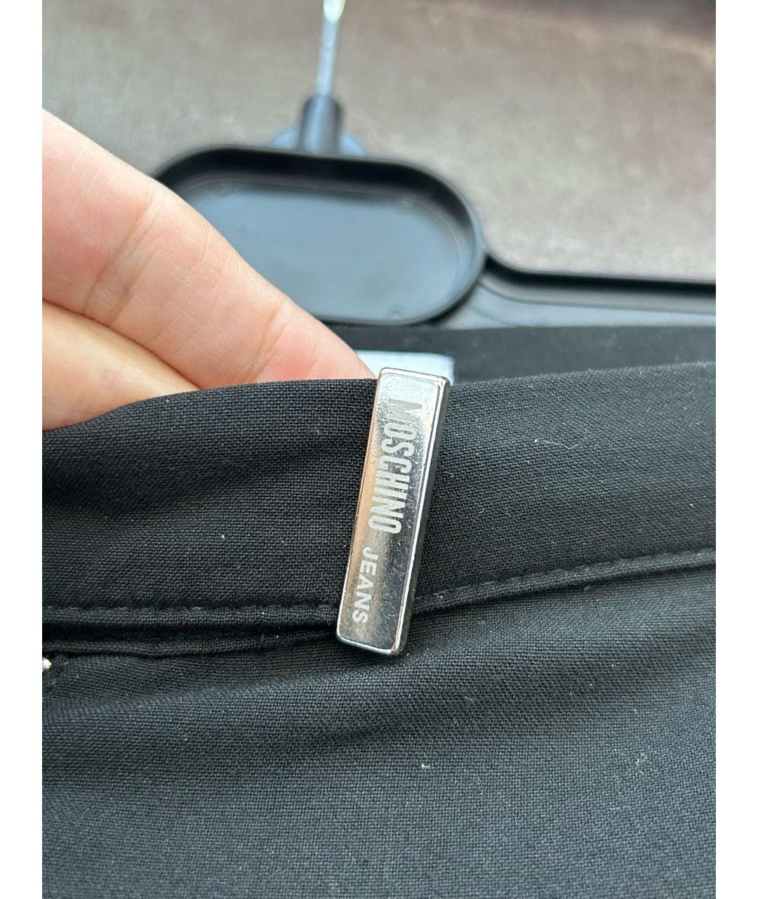 MOSCHINO JEANS Черные вискозные прямые брюки, фото 4