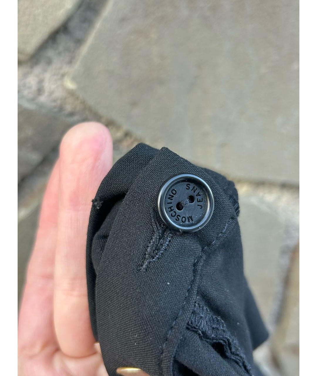 MOSCHINO JEANS Черные вискозные прямые брюки, фото 7