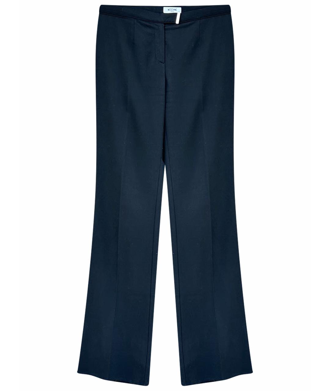 MOSCHINO JEANS Черные вискозные прямые брюки, фото 1