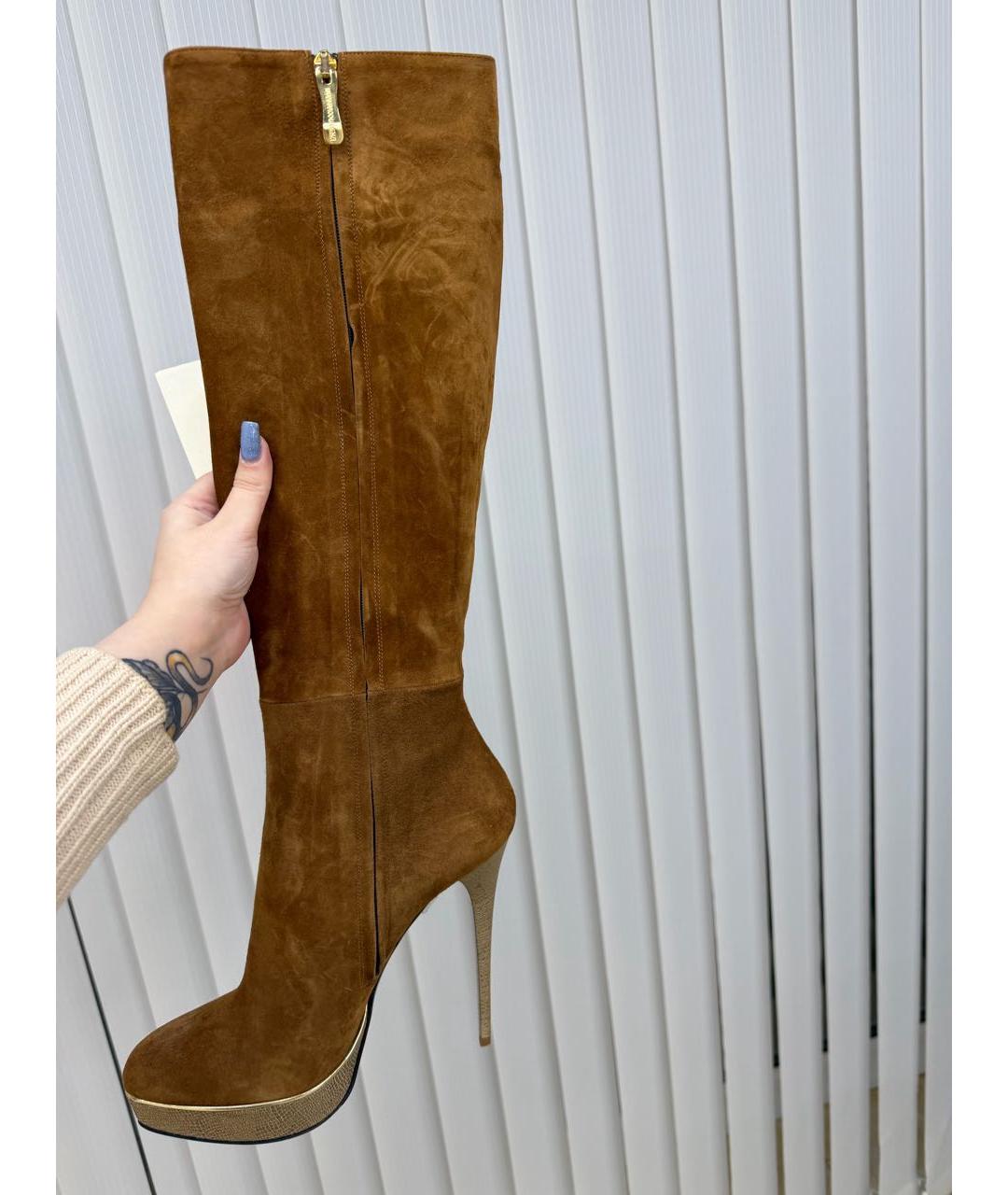 GIAN MARCO LORENZI Коричневые замшевые сапоги, фото 3