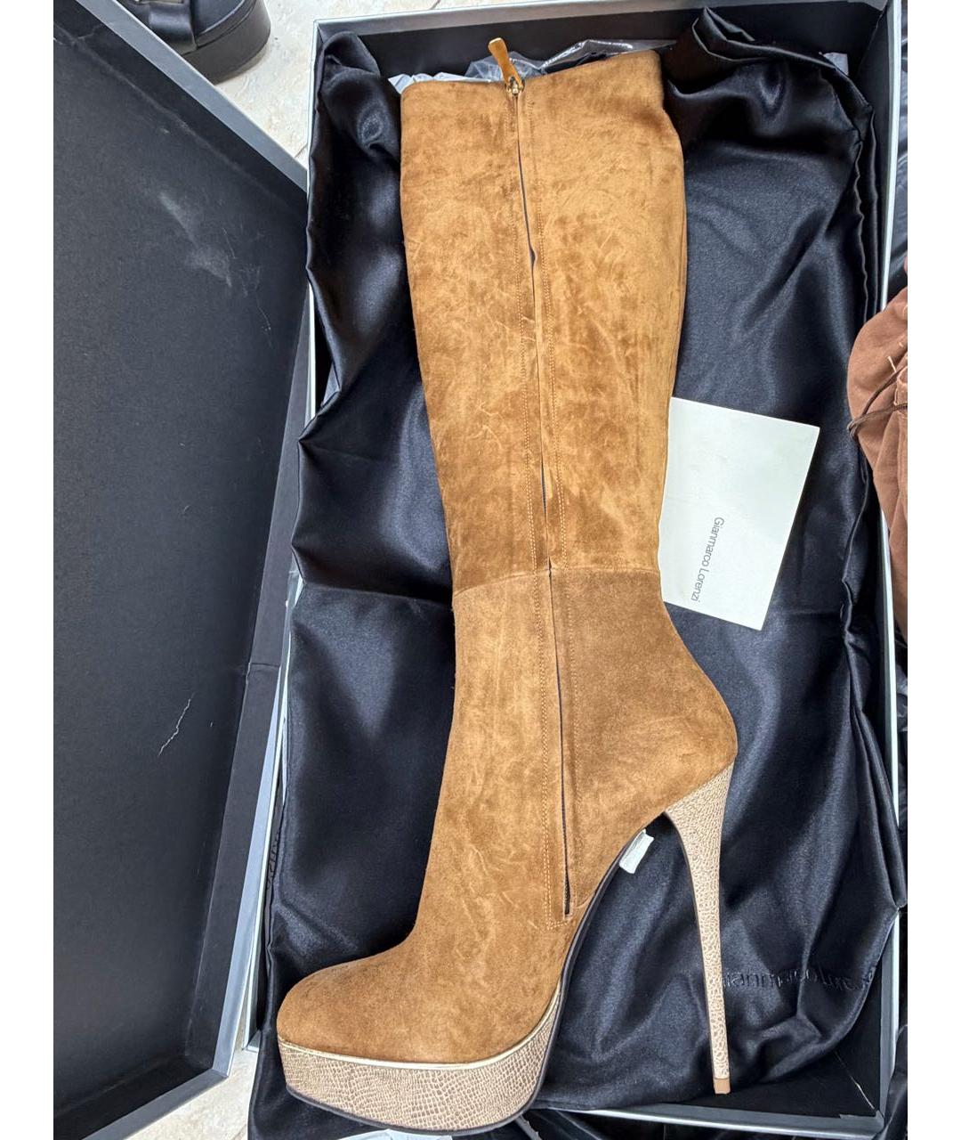 GIAN MARCO LORENZI Коричневые замшевые сапоги, фото 4