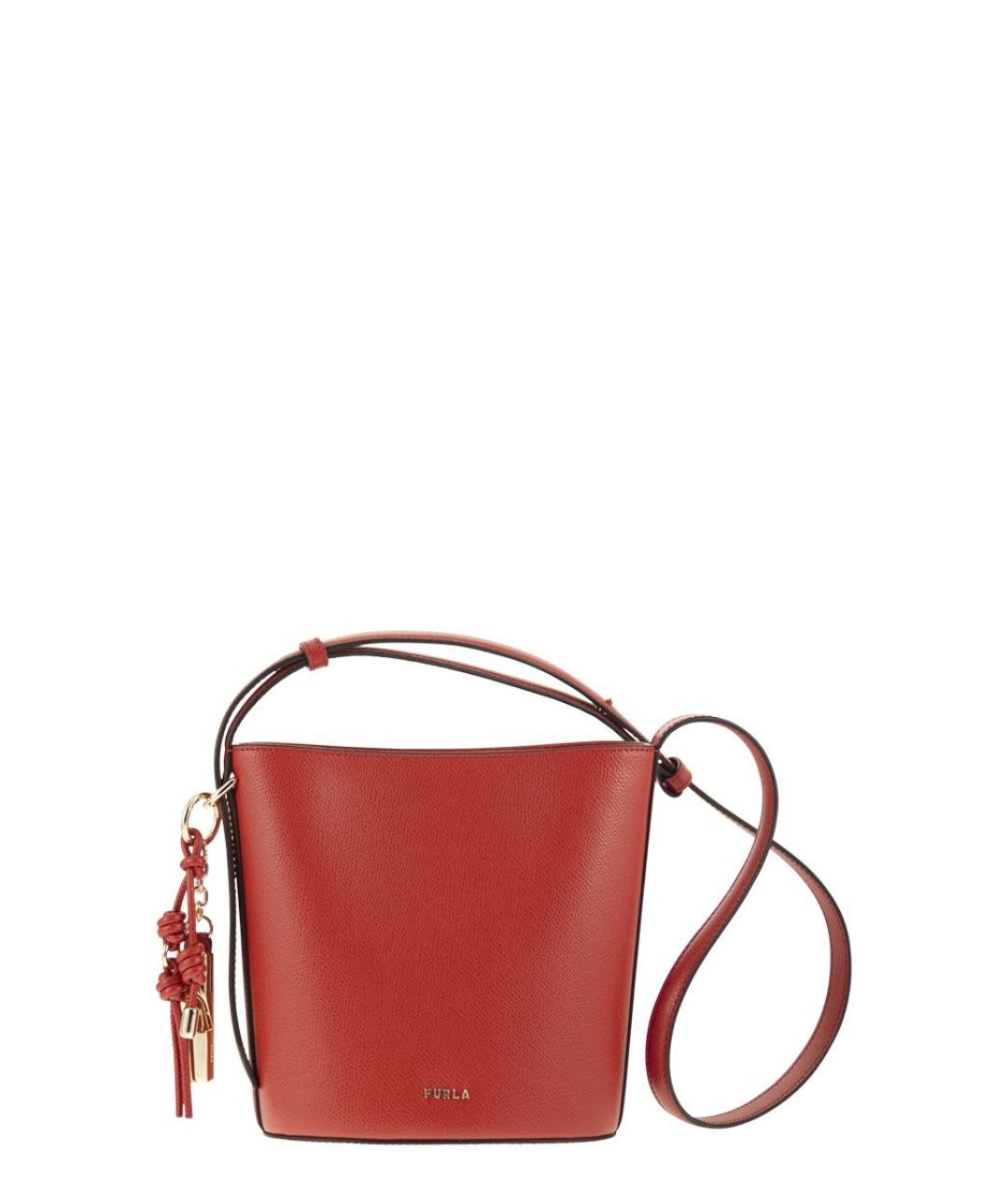 FURLA Красная кожаная сумка через плечо, фото 1