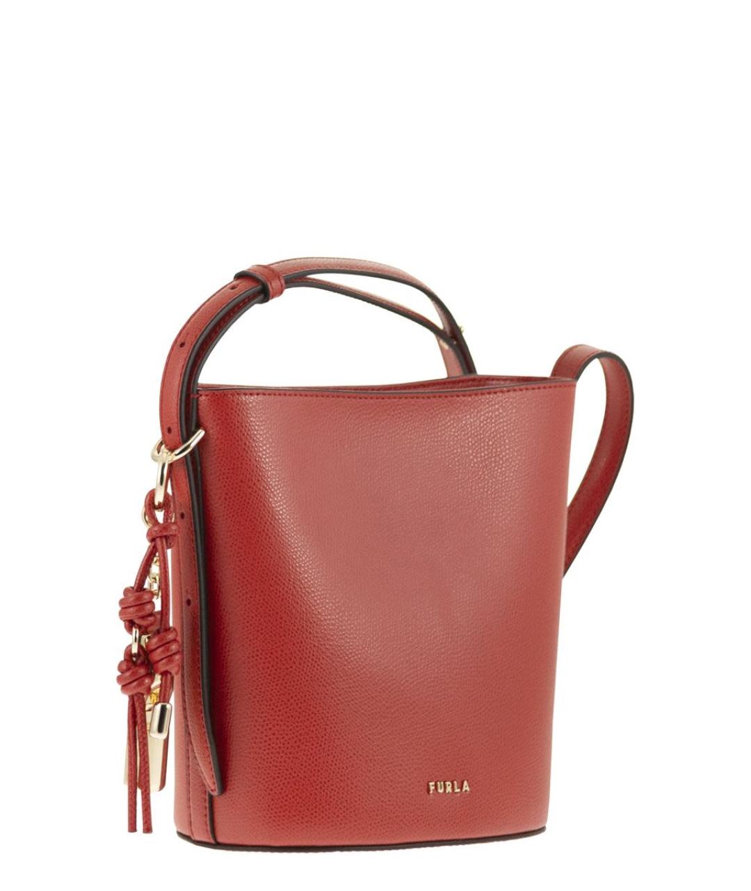 FURLA Красная кожаная сумка через плечо, фото 4