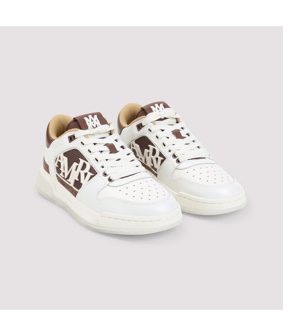 AMIRI Белые кожаные низкие кроссовки / кеды, фото 3