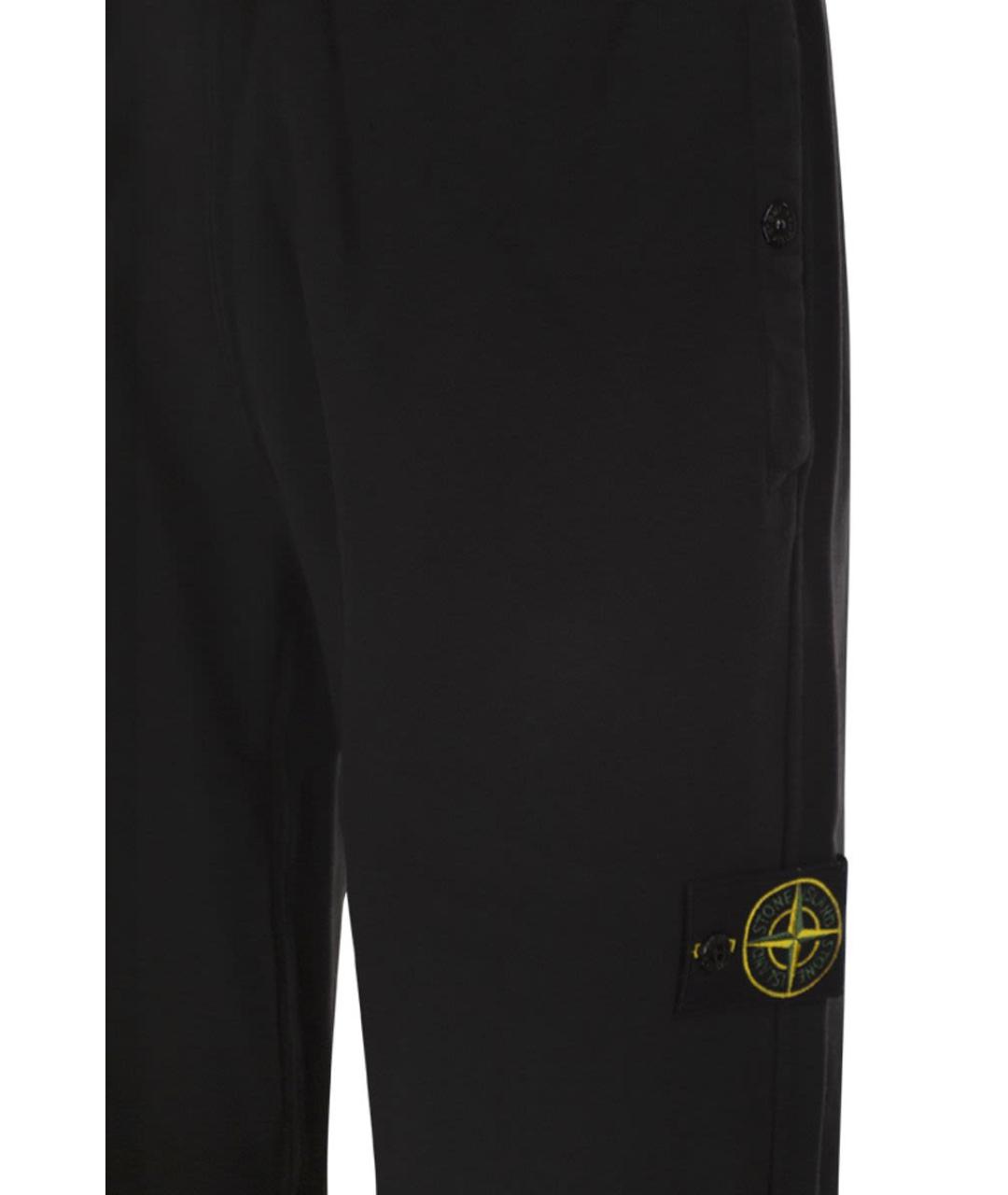 STONE ISLAND Черные хлопковые повседневные брюки, фото 4