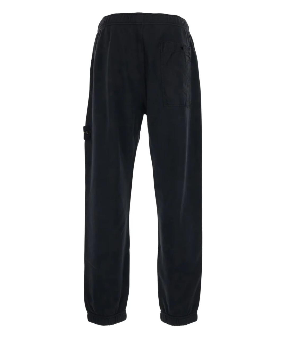 STONE ISLAND Черные хлопковые повседневные брюки, фото 2