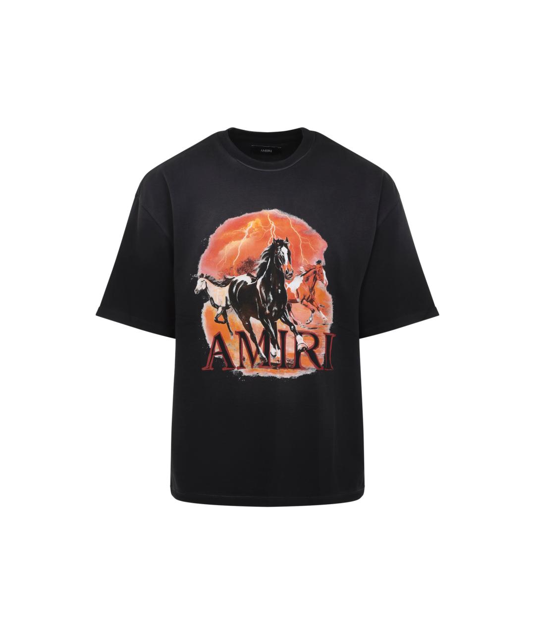 AMIRI Черная хлопковая футболка, фото 1