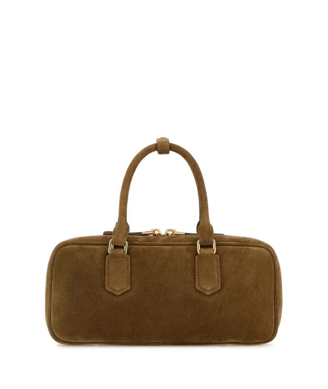 MIU MIU Коричневая замшевая сумка тоут, фото 3