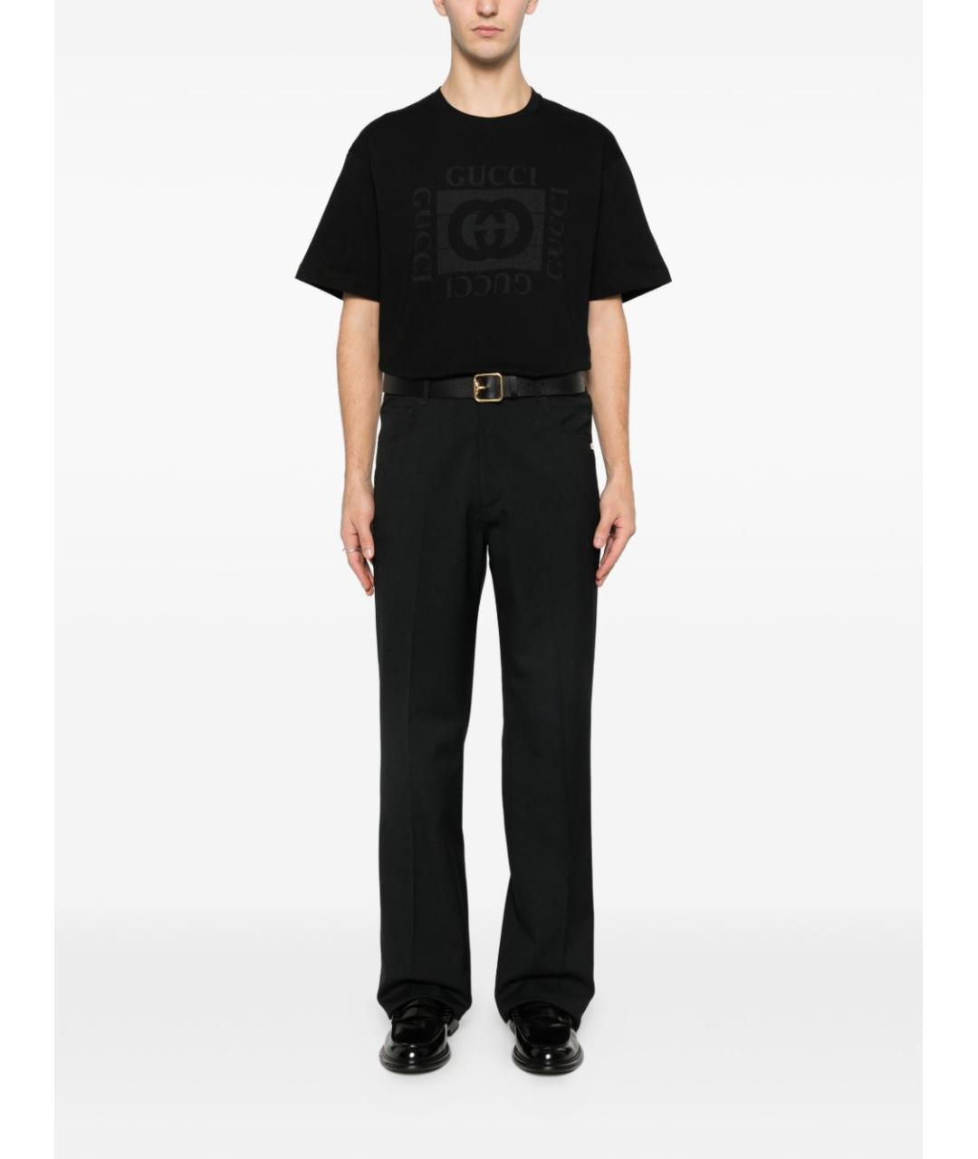 GUCCI Черная хлопковая футболка, фото 3