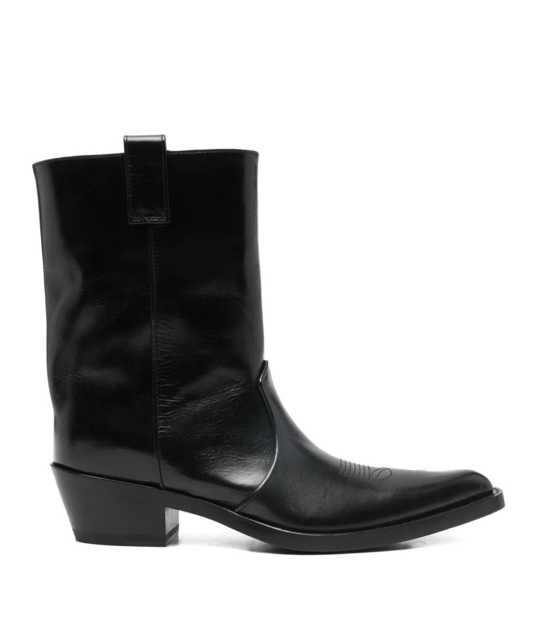 KHAITE Черные кожаные ботинки, фото 1