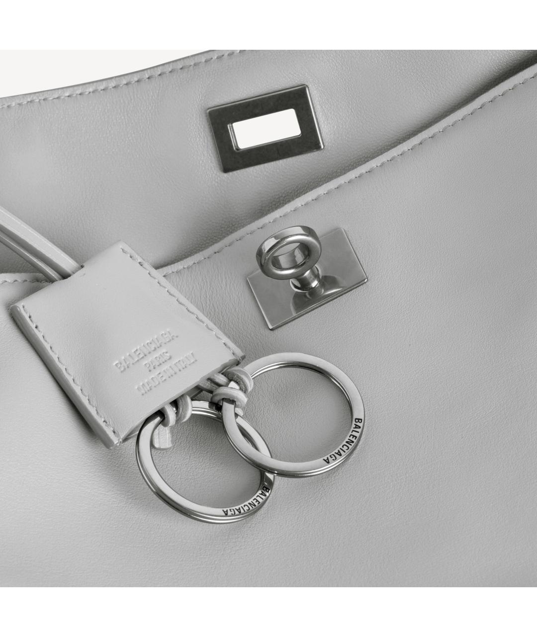 BALENCIAGA Серая кожаная сумка тоут, фото 6