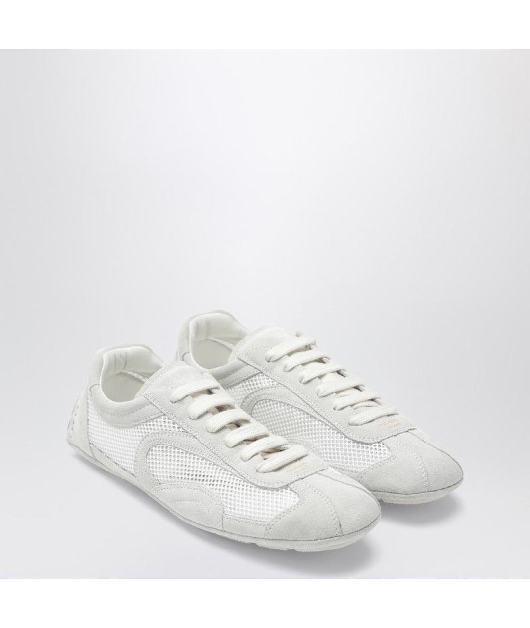 PRADA Белые кожаные кроссовки, фото 2