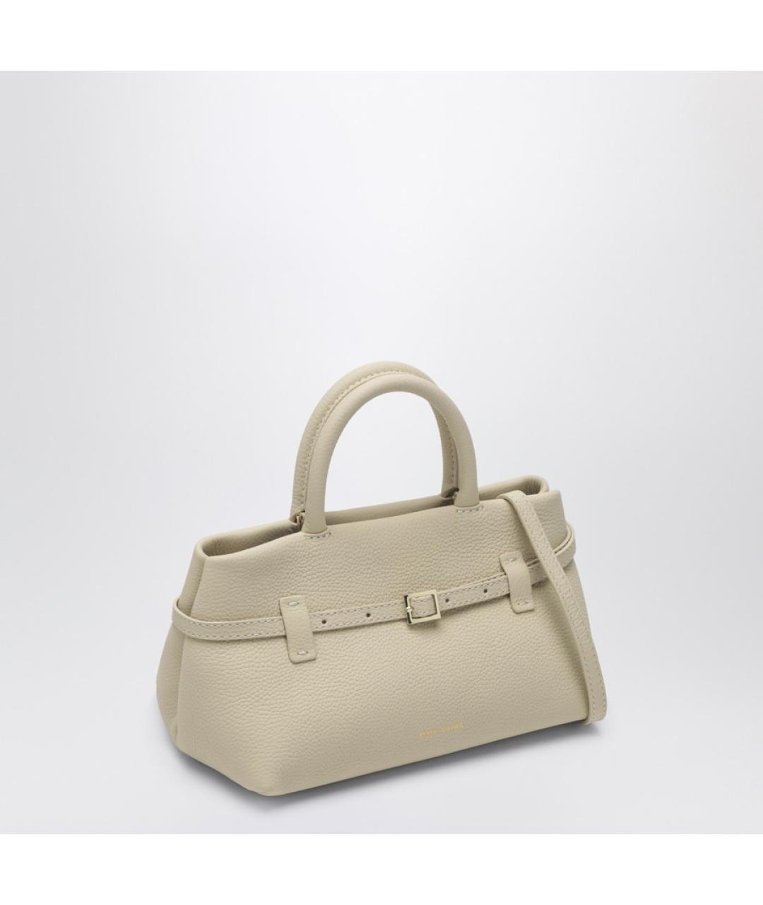MANU ATELIER Белая кожаная сумка с короткими ручками, фото 3