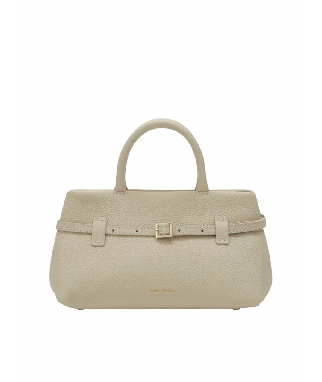 MANU ATELIER Белая кожаная сумка с короткими ручками, фото 1