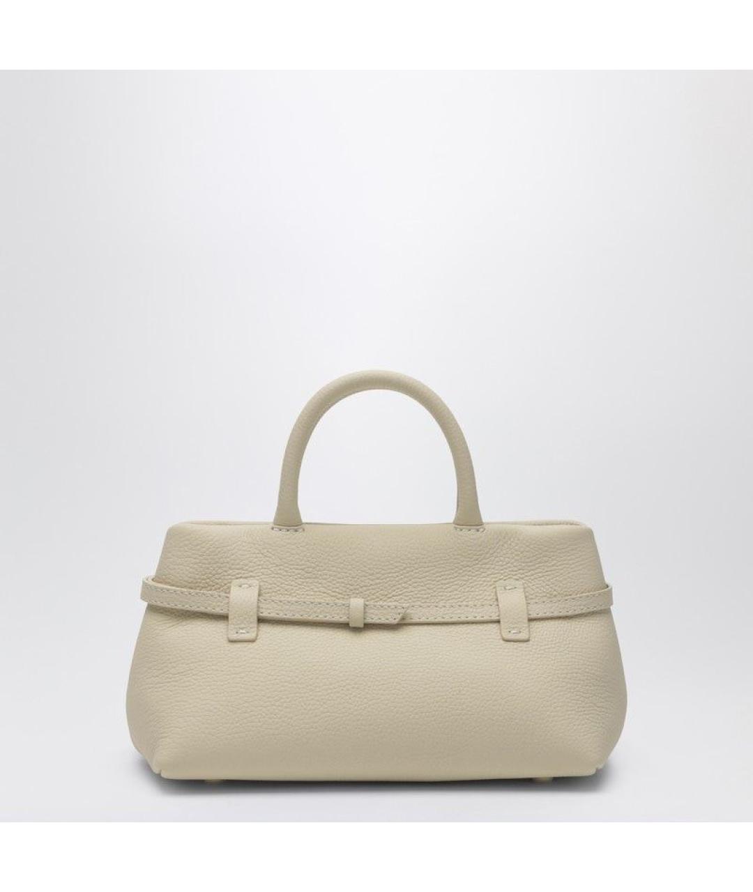 MANU ATELIER Белая кожаная сумка с короткими ручками, фото 2