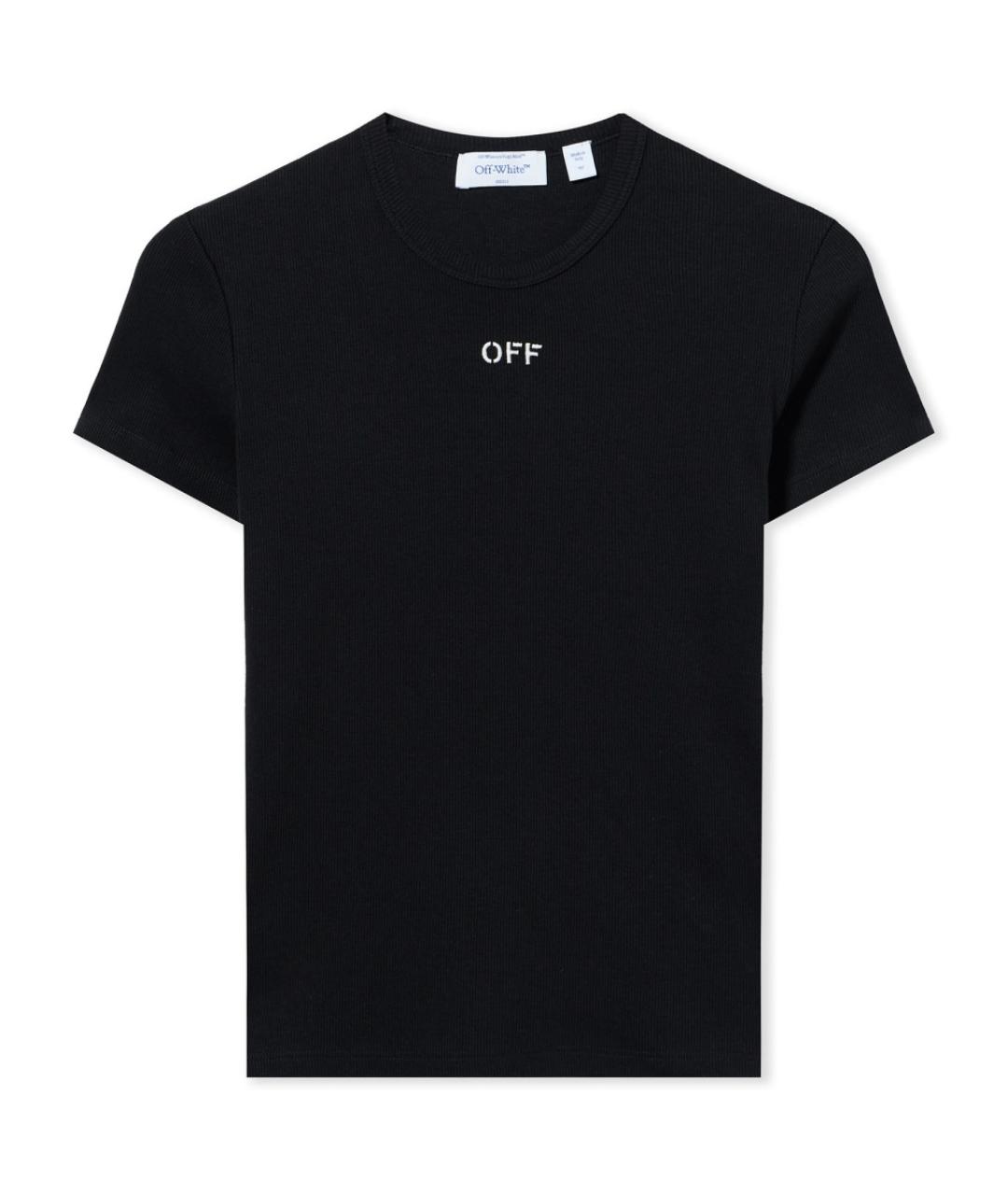 OFF-WHITE Черная хлопковая футболка, фото 1