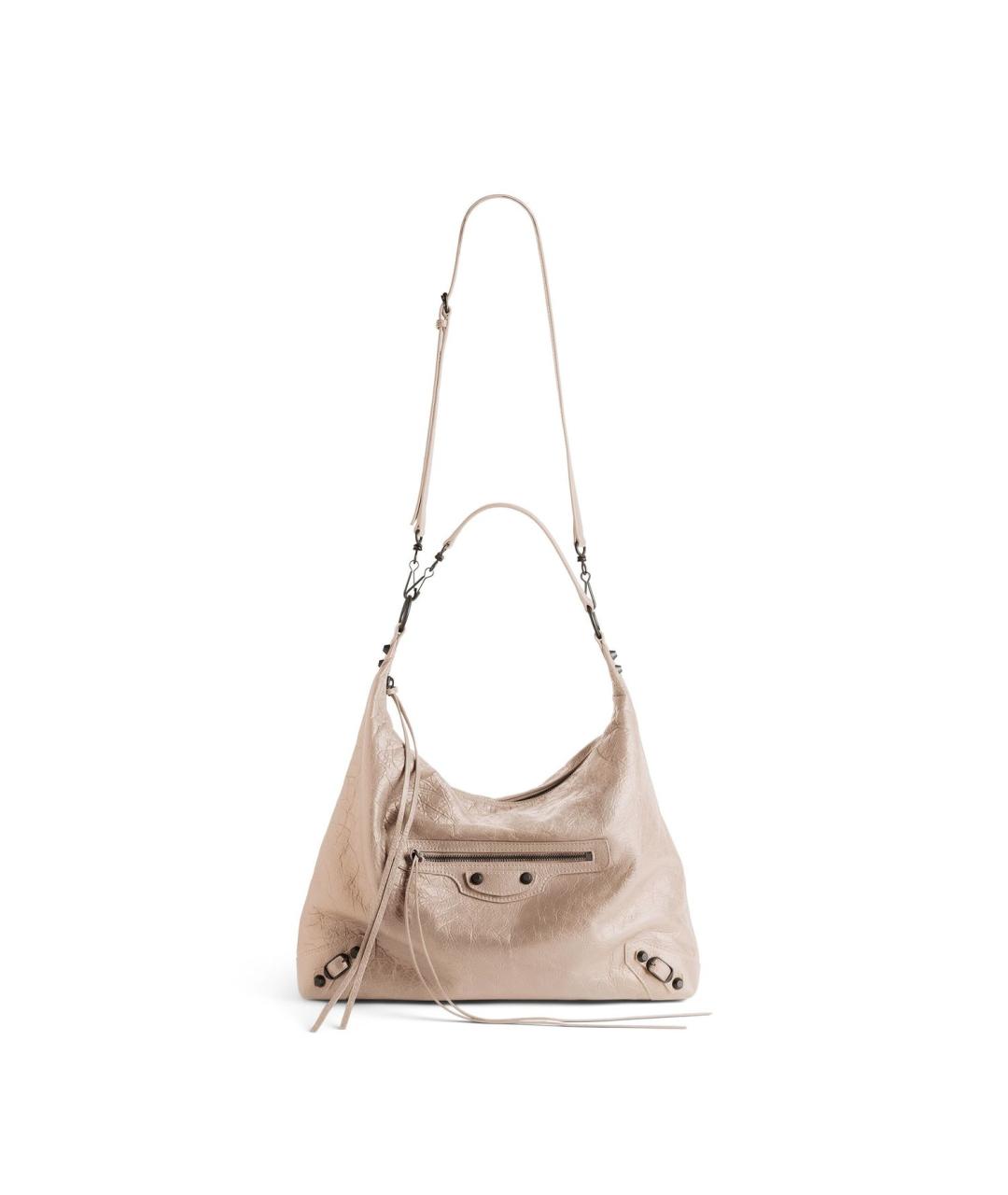 BALENCIAGA Бежевая кожаная сумка через плечо, фото 4
