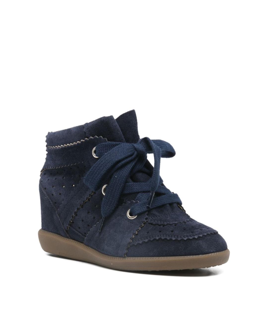 ISABEL MARANT Синие замшевые кроссовки, фото 4