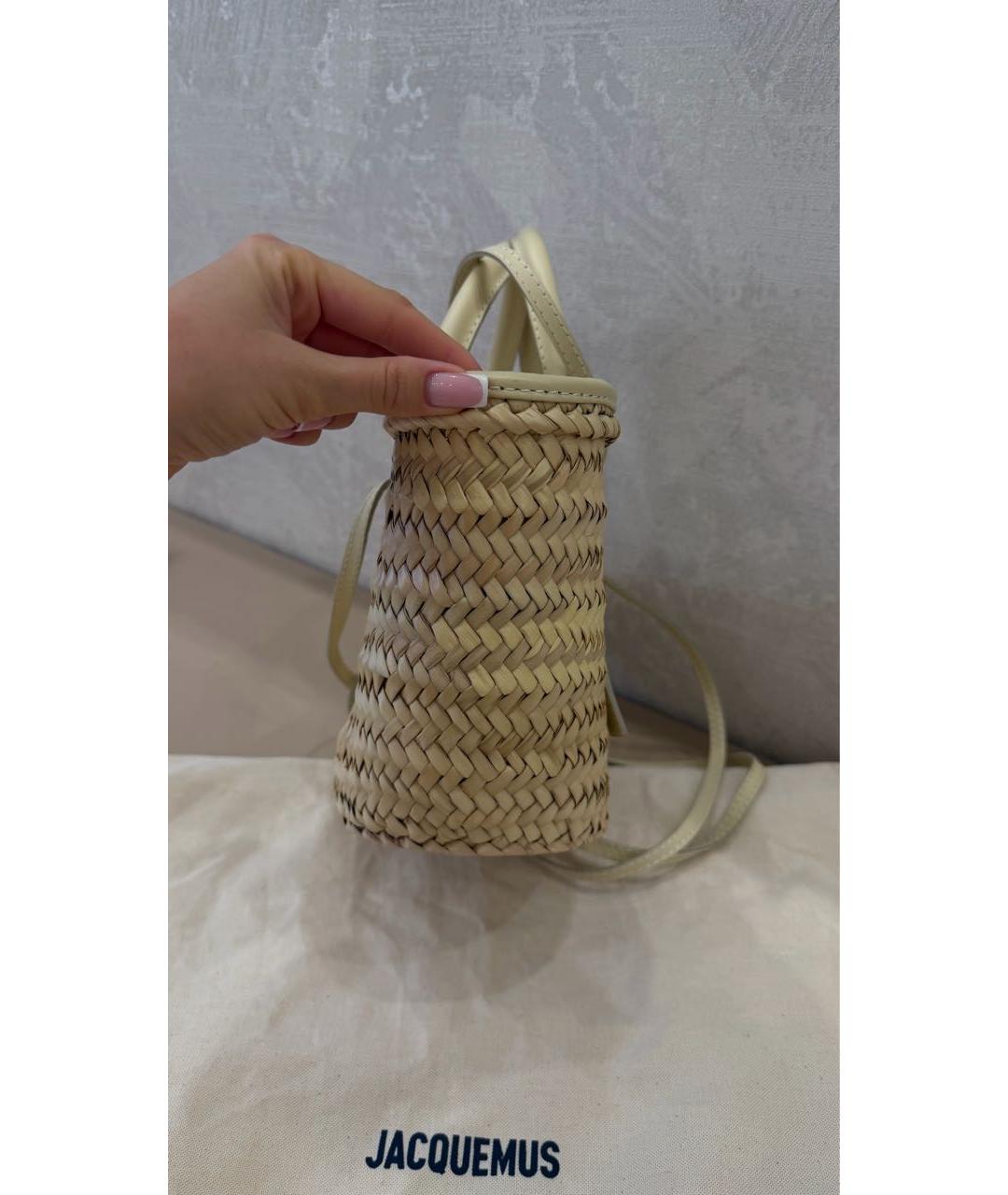 JACQUEMUS Бежевая пелетеная пляжная сумка, фото 2