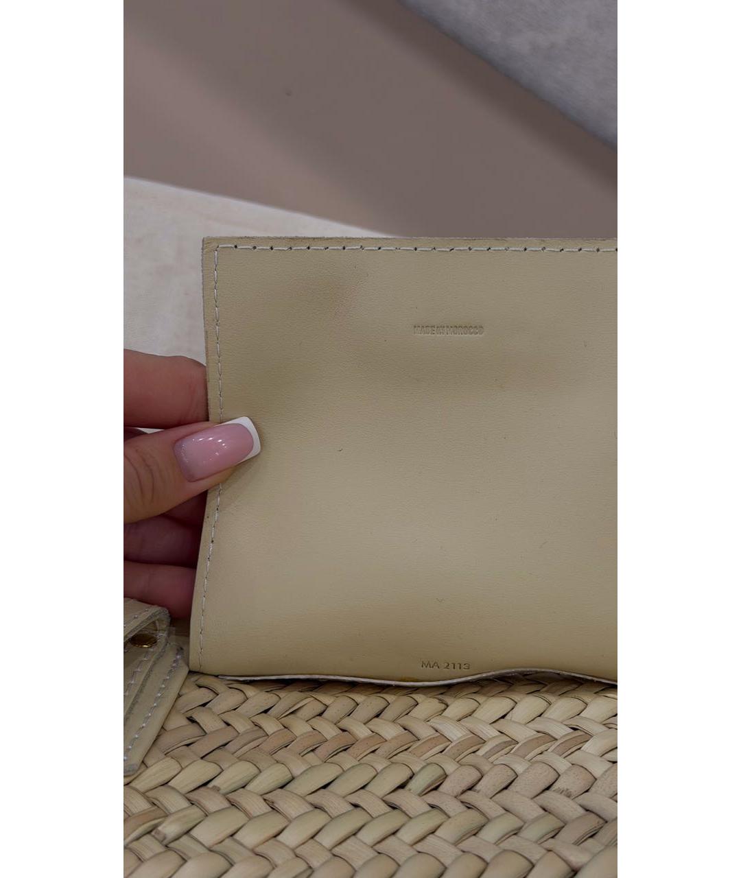 JACQUEMUS Бежевая пелетеная пляжная сумка, фото 4