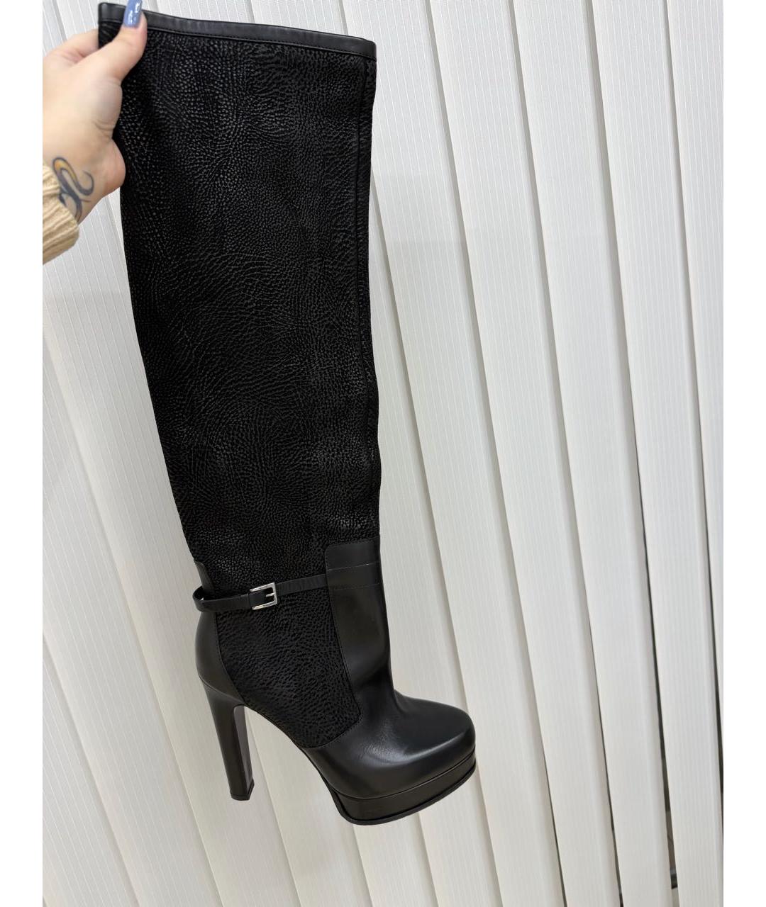 GIAN MARCO LORENZI Черные кожаные сапоги, фото 4