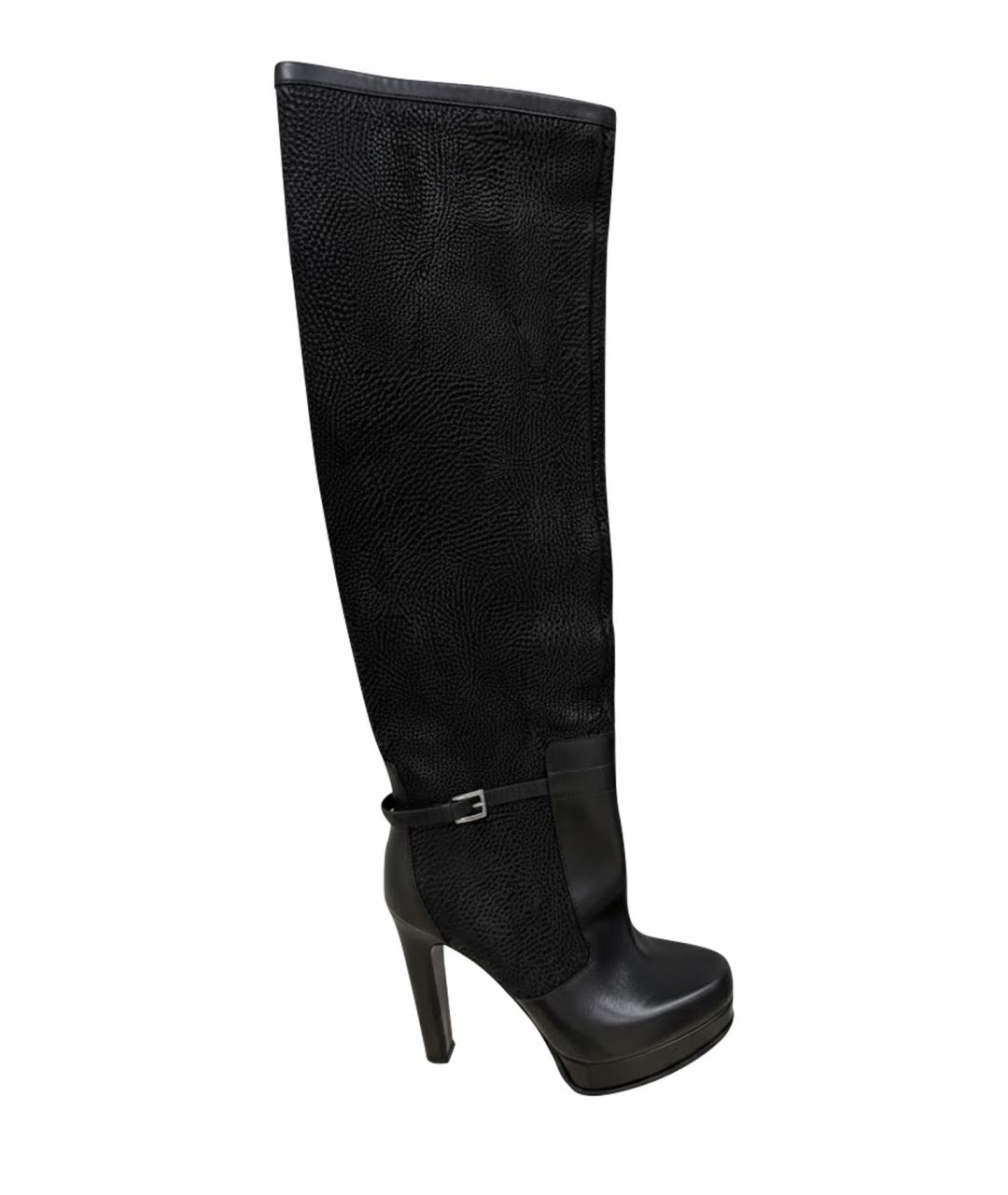 GIAN MARCO LORENZI Черные кожаные сапоги, фото 1