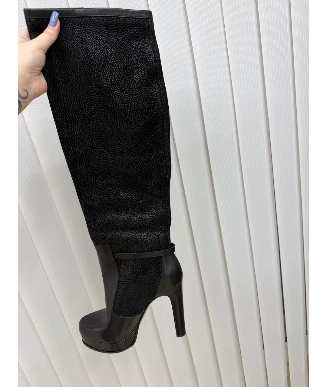 GIAN MARCO LORENZI Черные кожаные сапоги, фото 2