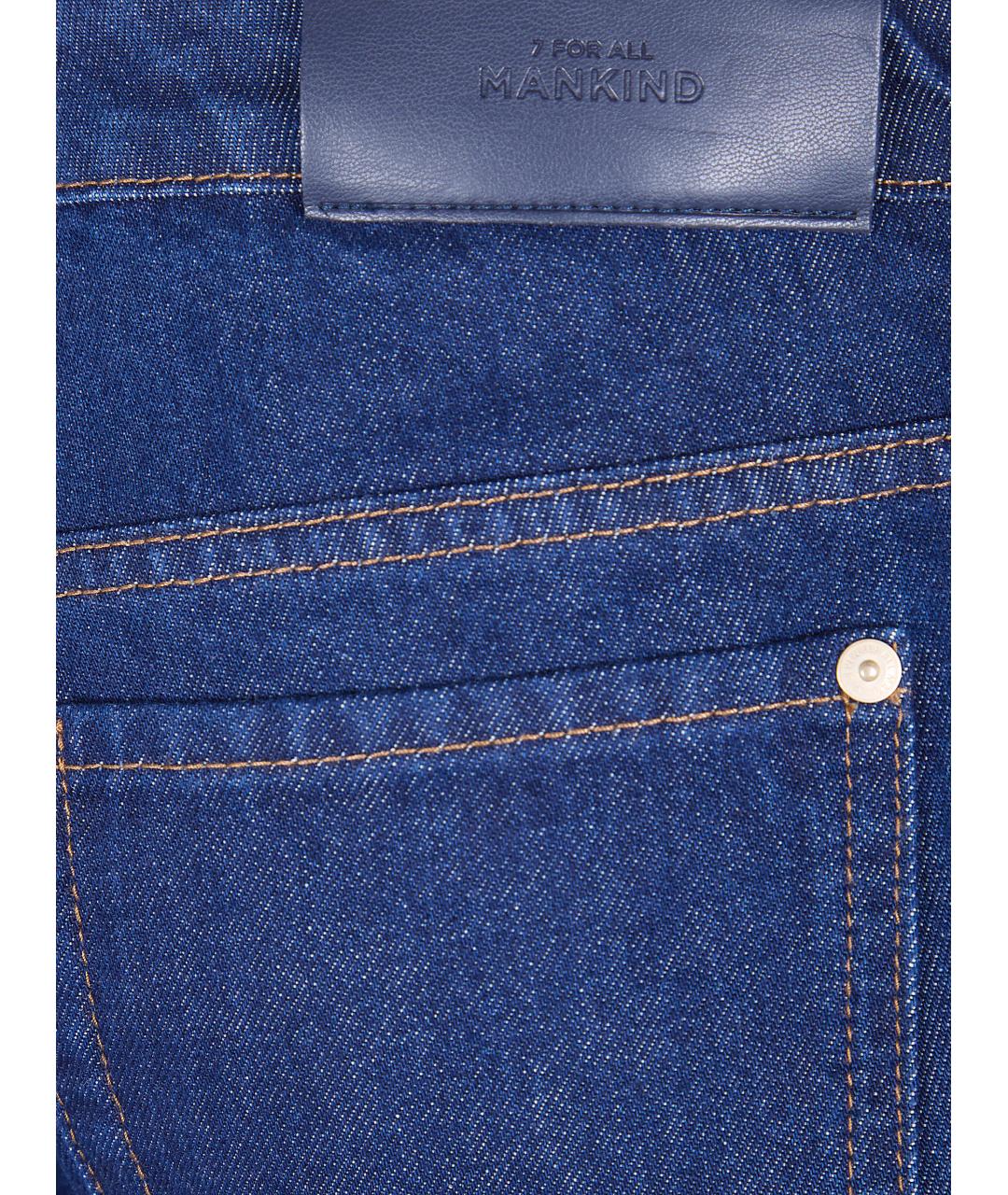 7 FOR ALL MANKIND Синие хлопковые прямые джинсы, фото 3