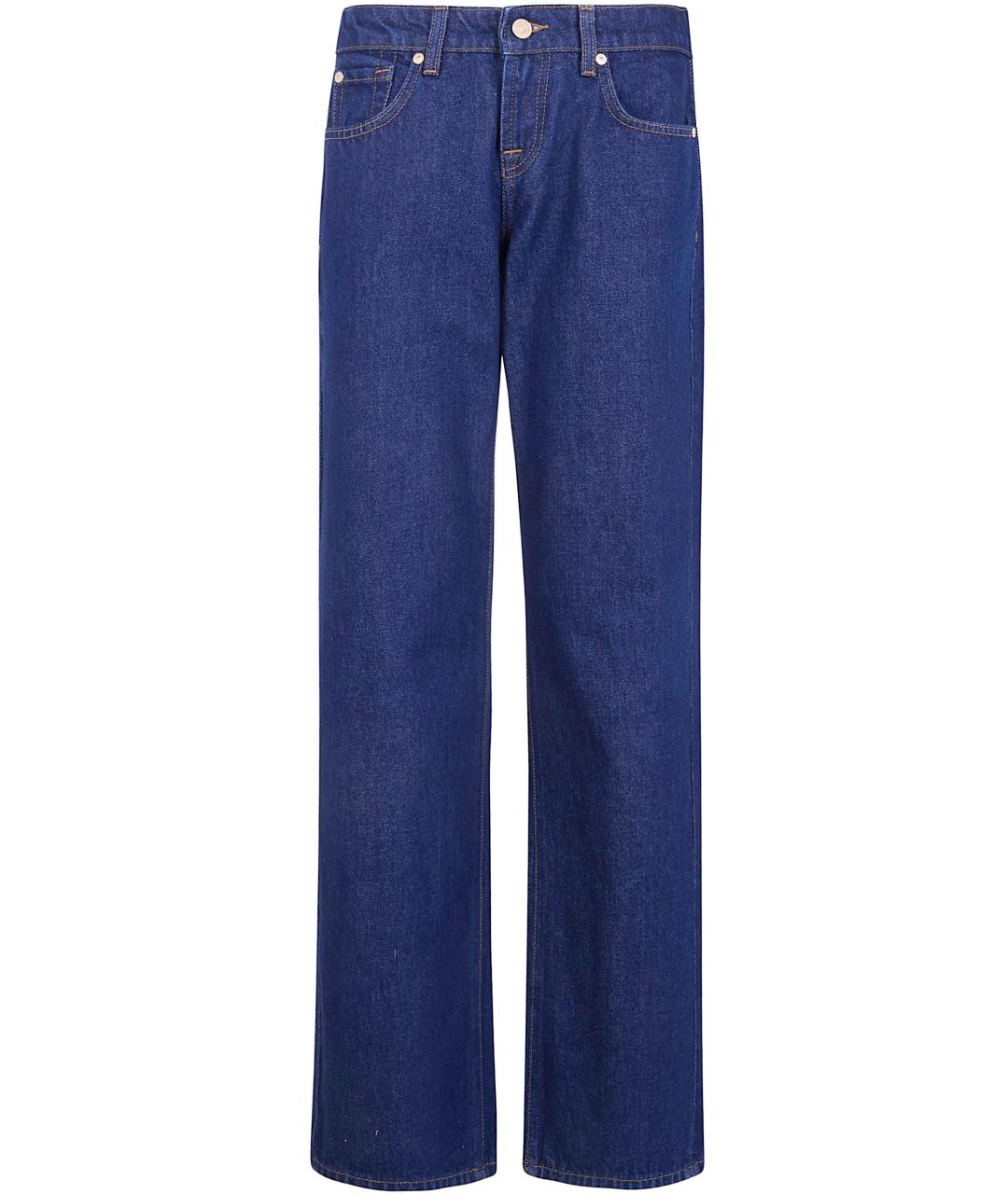 7 FOR ALL MANKIND Синие хлопковые прямые джинсы, фото 1