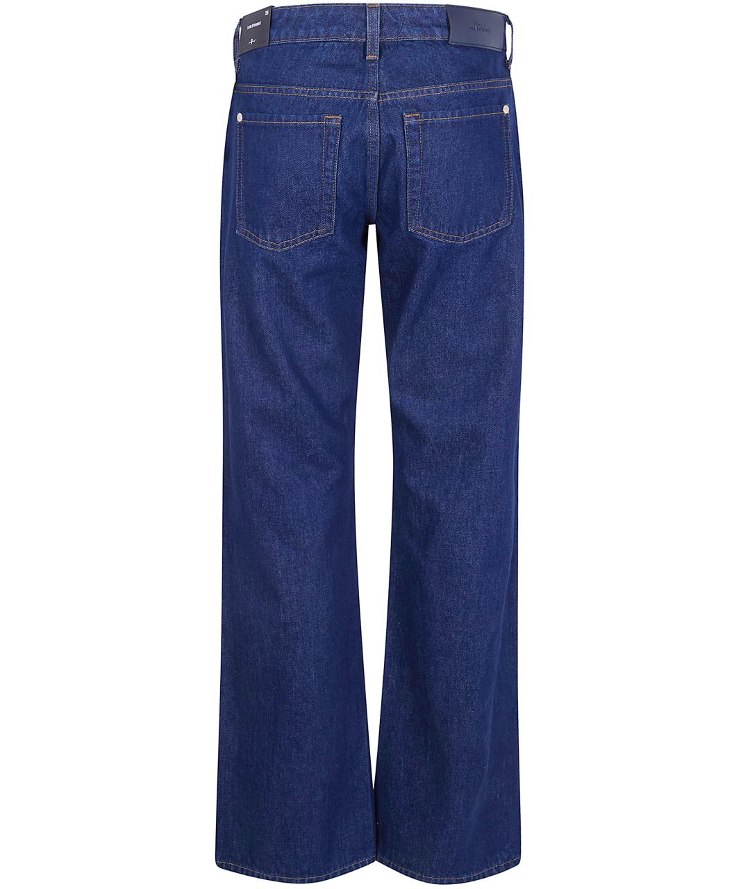 7 FOR ALL MANKIND Синие хлопковые прямые джинсы, фото 2