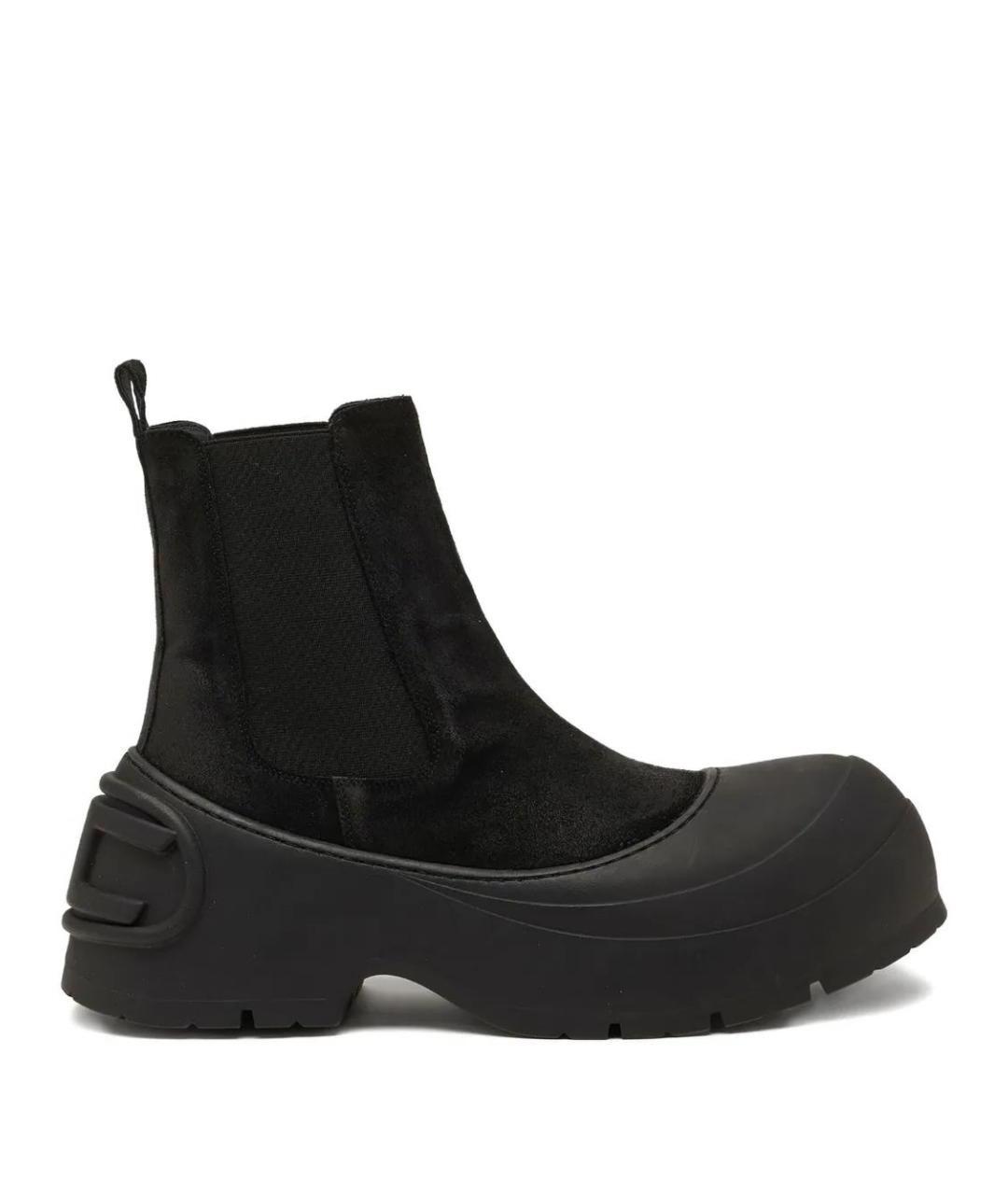 DIESEL Черные кожаные высокие ботинки, фото 1