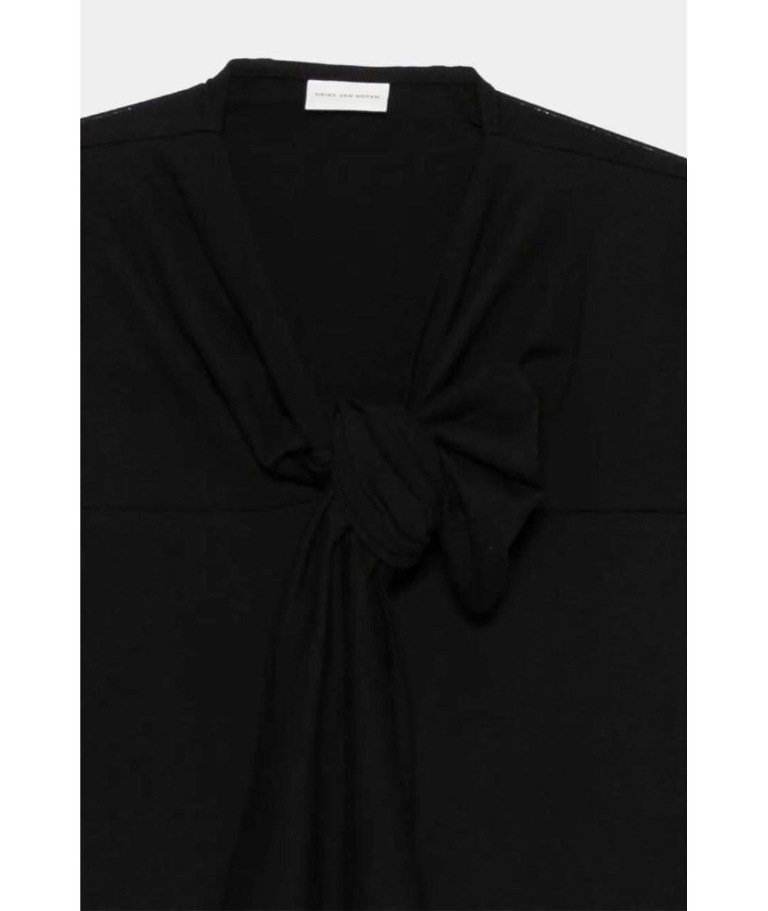DRIES VAN NOTEN Черная вискозная футболка, фото 4