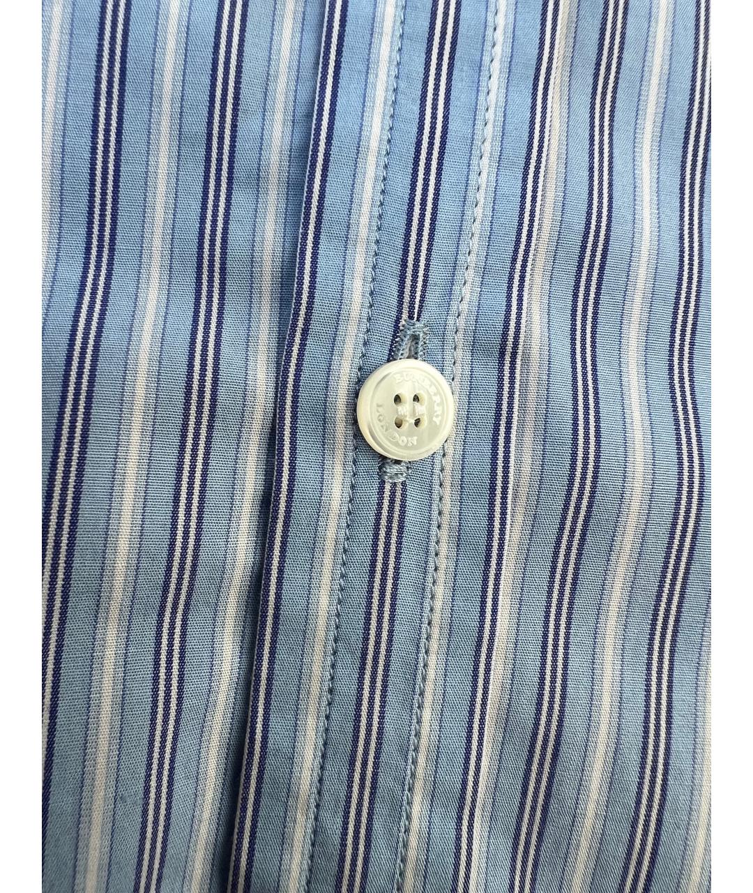 BURBERRY Голубая хлопковая кэжуал рубашка, фото 2