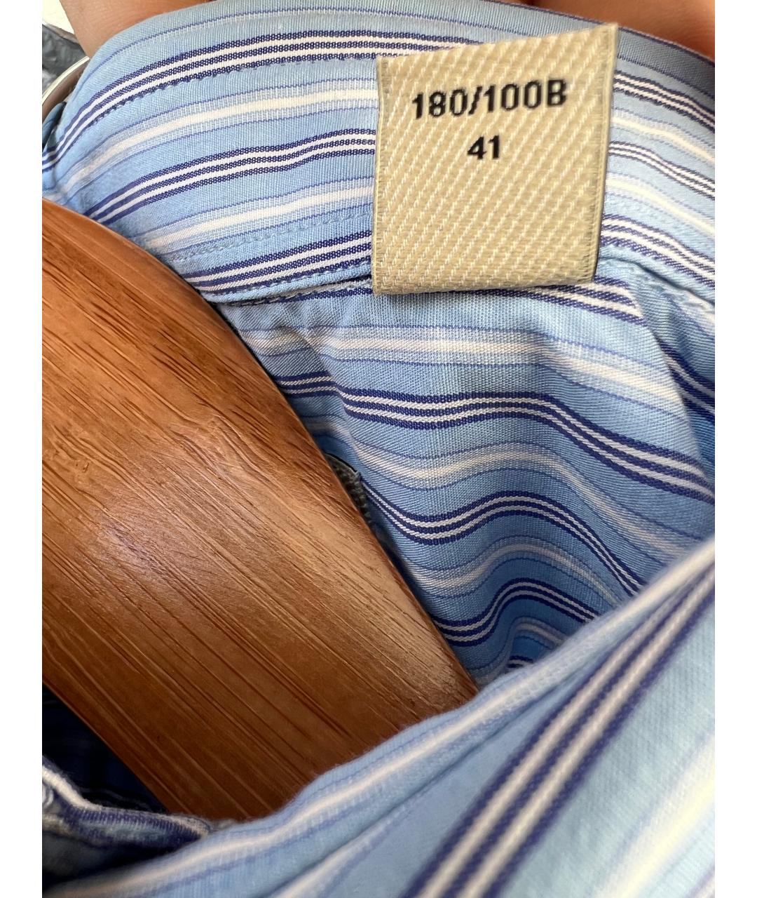 BURBERRY Голубая хлопковая кэжуал рубашка, фото 4