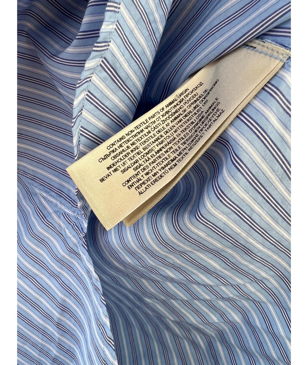 BURBERRY Голубая хлопковая кэжуал рубашка, фото 5