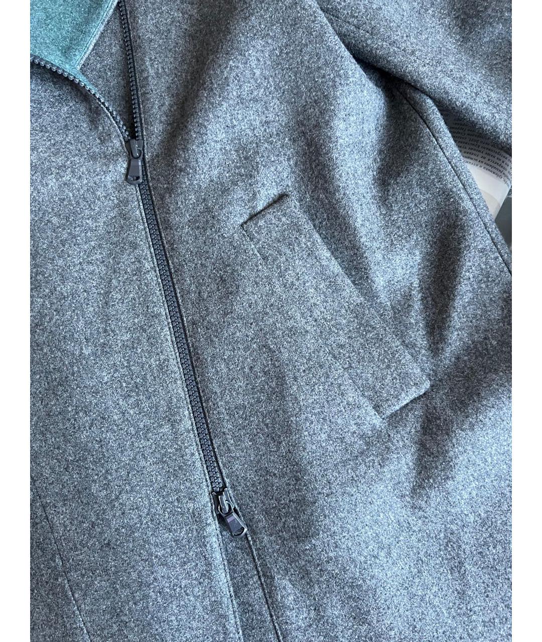 BRUNELLO CUCINELLI Серое шерстяное пальто, фото 3